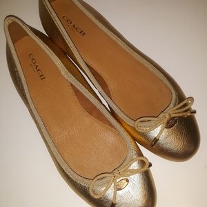 Coach Gold Flats
